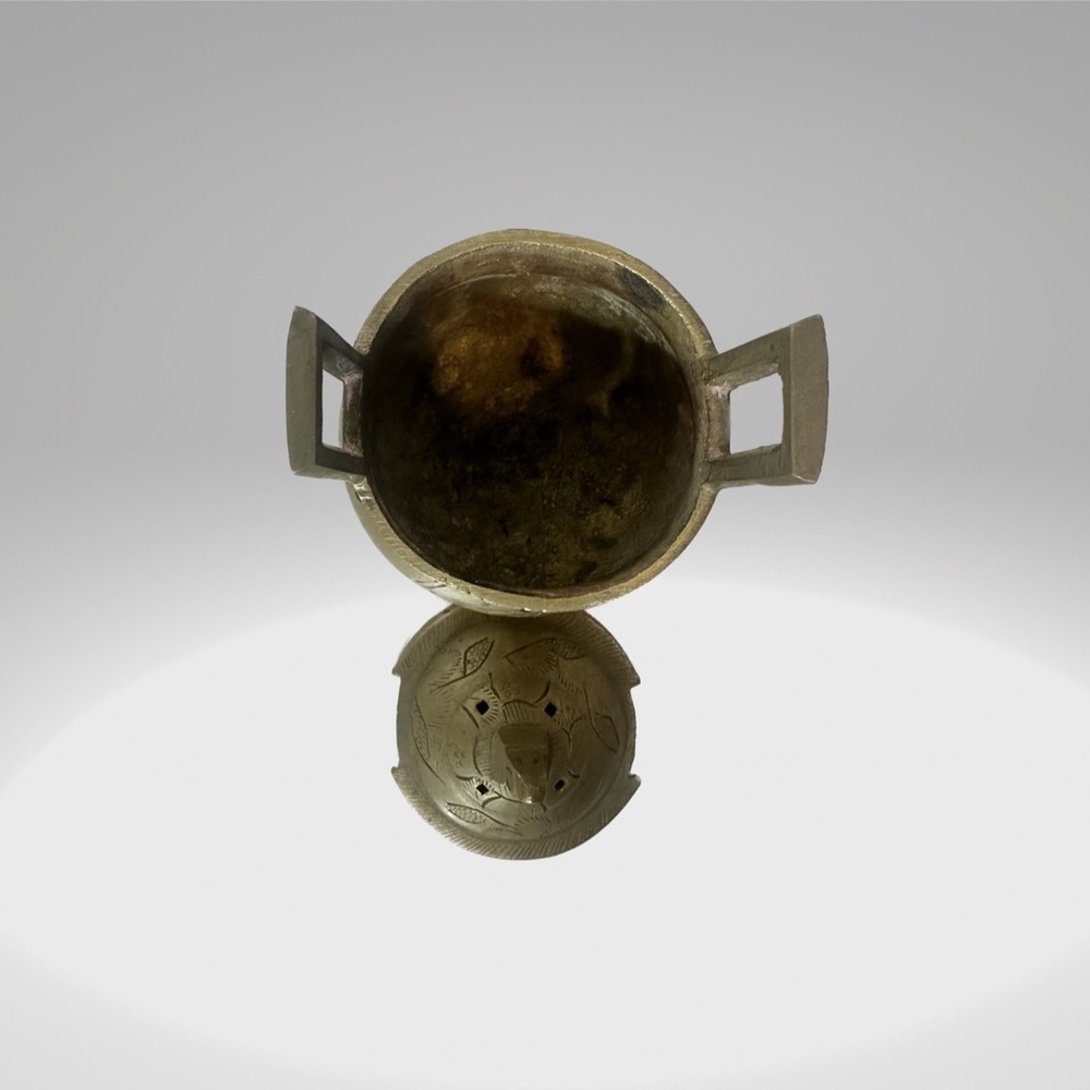 Antique 19C Chinese Brass Censer Solid Brass Incense Burner. - Picture 7 of 7